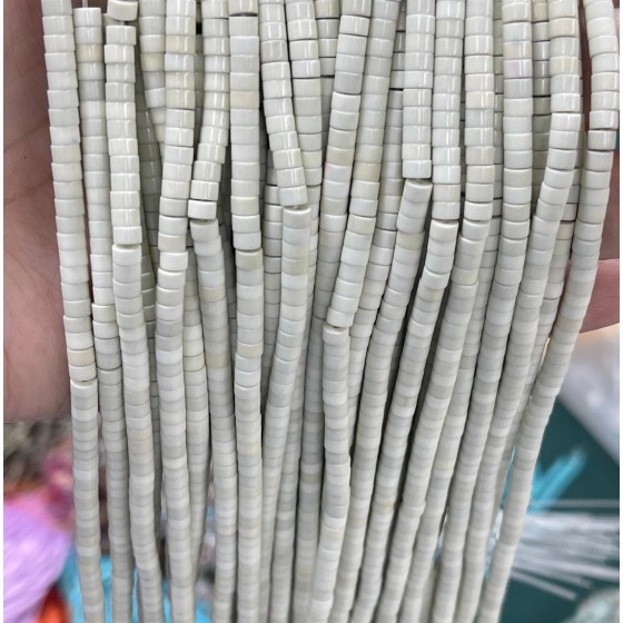 No_2302_Synthetic Grayish White Stone Disc (heishi) Spacer Beads_4*2mm_(Sold Per Strand)