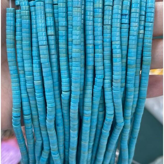 No_2303_Synthetic Blue Stone Disc (heishi) Spacer Beads_4*2mm_(Sold Per Strand)