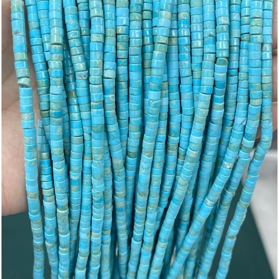 No_2307_Enhanced Lake Blue Imperial Jasper Disc (heishi) Spacer Beads_4*2mm_(Sold Per Strand)