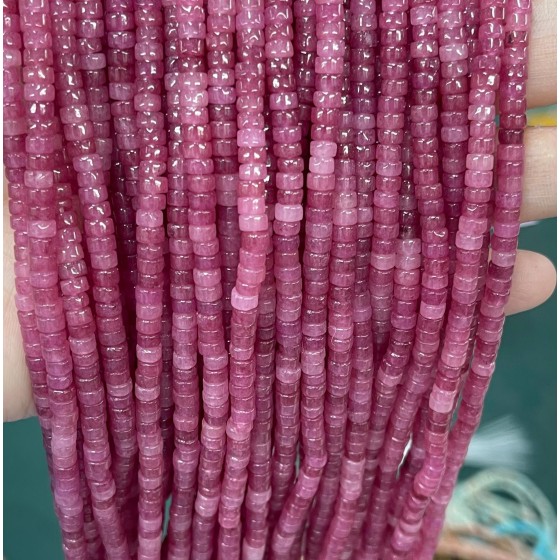 No_2308_Strawberry Quartz Like Chalcedony Disc (heishi) Spacer Beads_4*2mm_(Sold Per Strand)