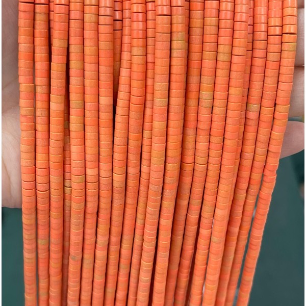 No_2310_Synthetic Orange Stone Disc (heishi) Spacer Beads_4*2mm_(Sold Per Strand)