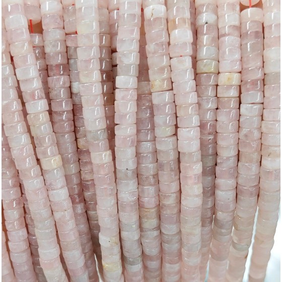 No_2315_Natural Rose Quartzdisc (heishi) Spacer Beads_6*3mm_(Sold Per Strand)