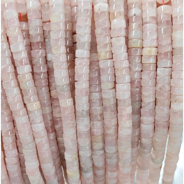 No_2315_Natural Rose Quartzdisc (heishi) Spacer Beads_6*3mm_(Sold Per Strand)