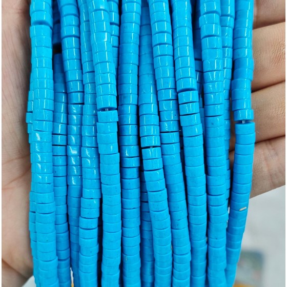 No_2319_Synthetic Blue Stone Disc (heishi) Spacer Beads_6*3mm_(Sold Per Strand)