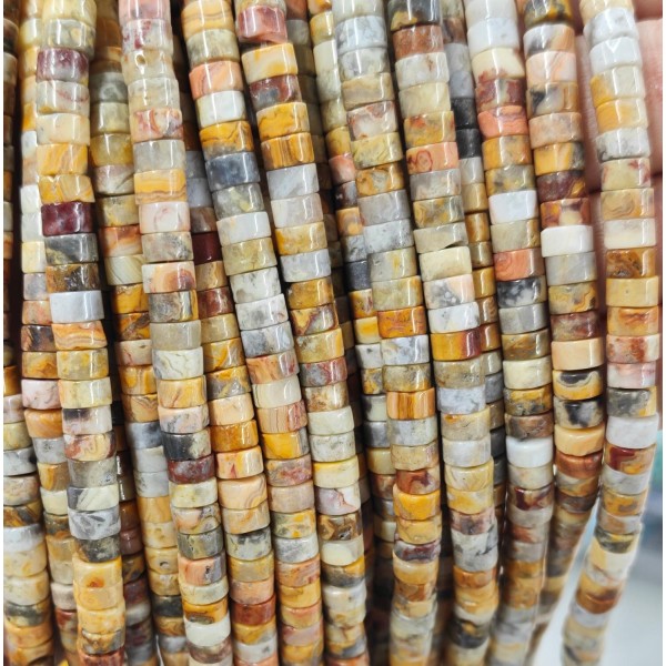 No_2327_Natural Crazy Agate Disc (heishi) Spacer Beads_6*3mm_(Sold Per Strand)