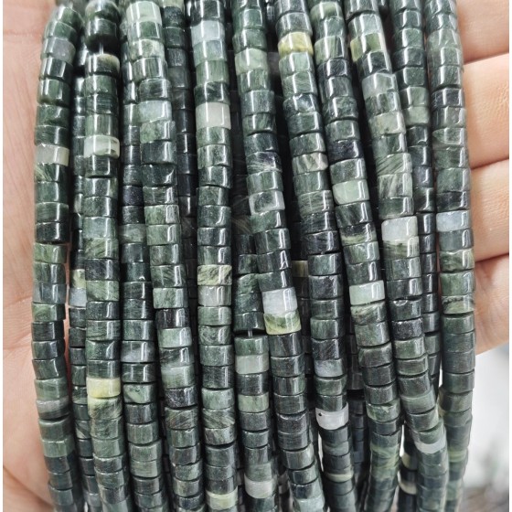 No_2328_Natural Green Labradorite Disc (heishi) Spacer Beads_6*3mm_(Sold Per Strand)
