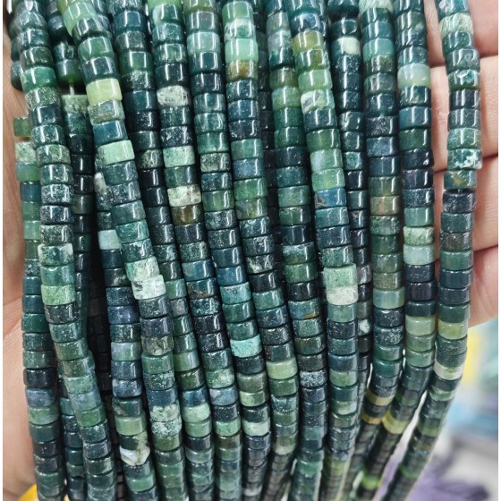 No_2337_Natural Moss Agate Disc (heishi) Spacer Beads_6*3mm_(Sold Per Strand)