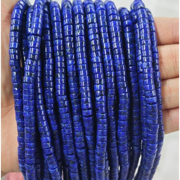 No_2344_Imitated Lapis Lazuli Chalcedony Disc (heishi) Spacer Beads_6*3mm_(Sold Per Strand)