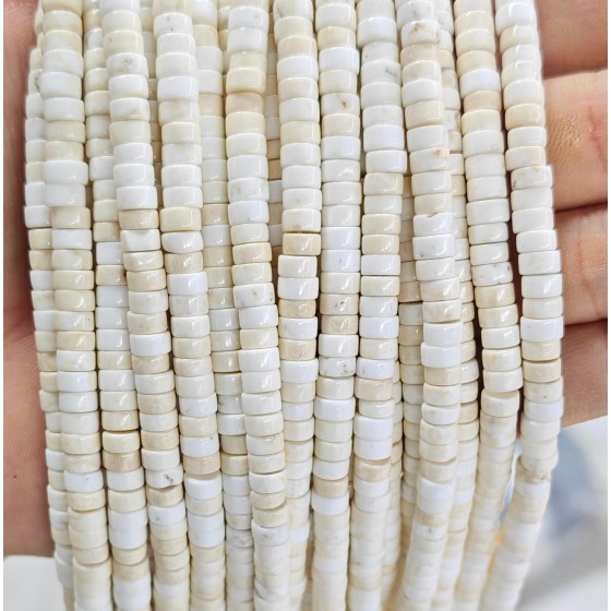 No_2350_Natural Magnesite Disc (heishi) Spacer Beads_6*3mm_(Sold Per Strand)