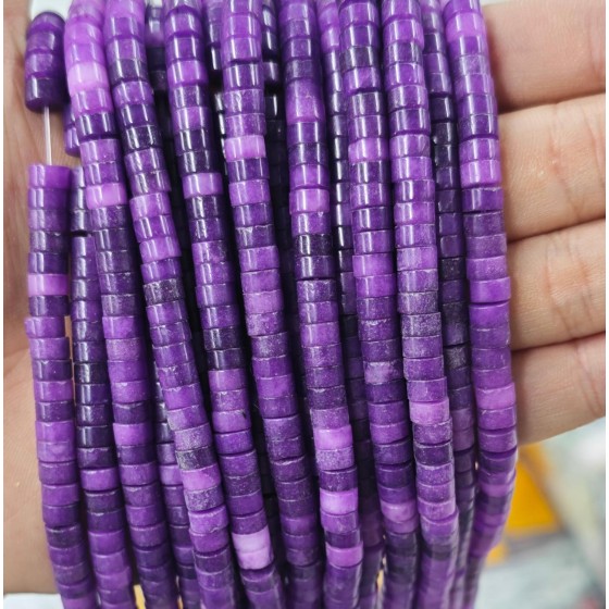 No_2354_Enhanced Deep Purple Chalcedony Disc (heishi) Spacer Beads_6*3mm_(Sold Per Strand)
