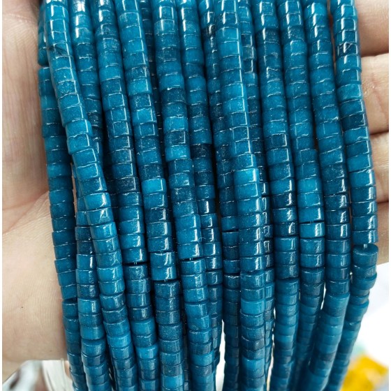 No_2356_Enhanced Ink Blue Chalcedony Disc (heishi) Spacer Beads_6*3mm_(Sold Per Strand)
