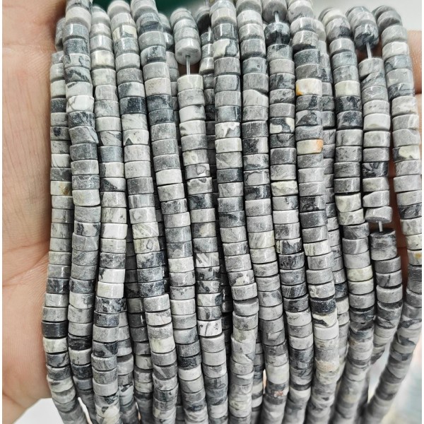 No_2361_Natural Picture Jasper Disc (heishi) Spacer Beads_6*3mm_(Sold Per Strand)