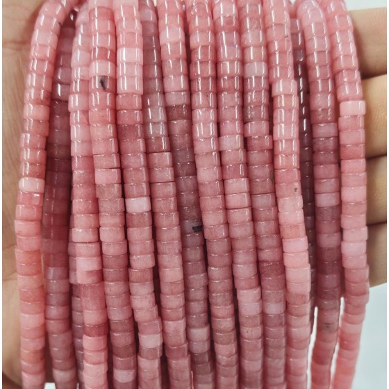 No_2363_Enhanced Pink Chalcedony Disc (heishi) Spacer Beads_6*3mm_(Sold Per Strand)
