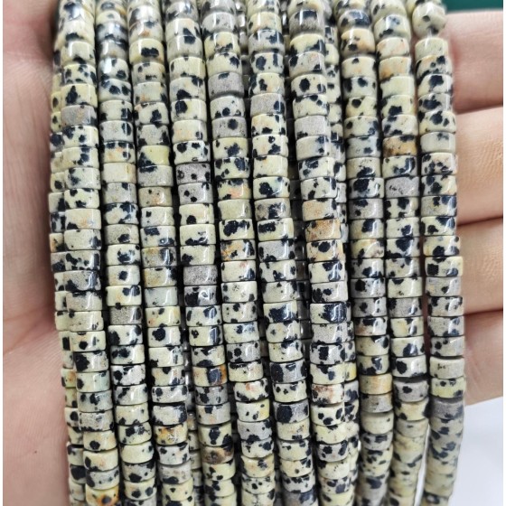 No_2368_Natural Dalmation Jasper Disc (heishi) Spacer Beads_6*3mm_(Sold Per Strand)