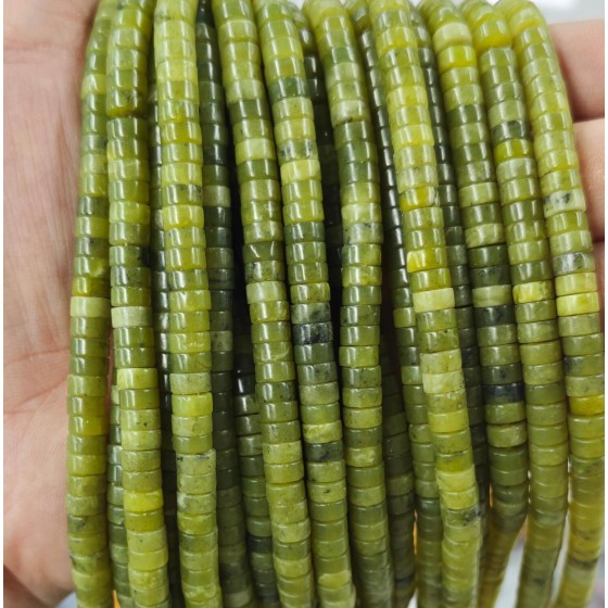 No_2372_Natural Southern Jade Disc (heishi) Spacer Beads_6*3mm_(Sold Per Strand)