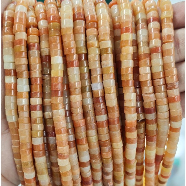 No_2375_Natural Red Aventurine Disc (heishi) Spacer Beads_6*3mm_(Sold Per Strand)