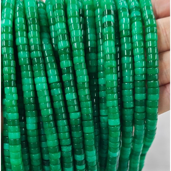No_2379_Enhanced Dry Green Chalcedony Disc (heishi) Spacer Beads_6*3mm_(Sold Per Strand)