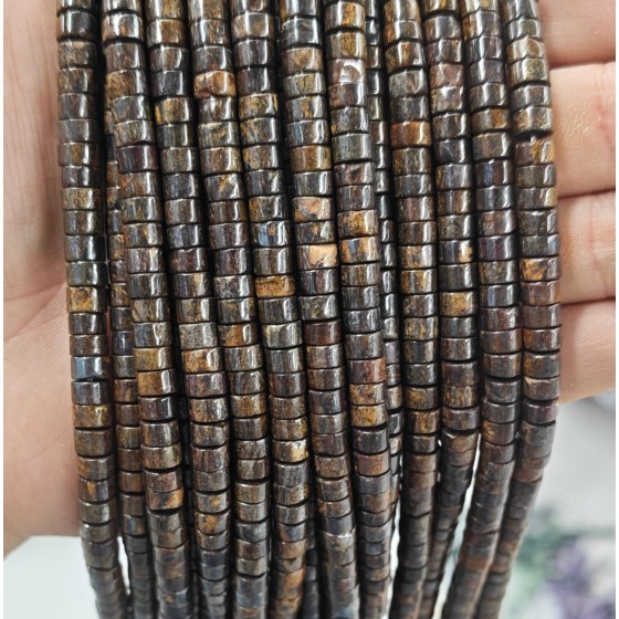 No_2395_Natural Bronze Stone Disc (heishi) Spacer Beads_6*3mm_(Sold Per Strand)