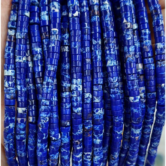 No_2398_Synthetic Navy Blue Imperial Jasper Disc (heishi) Spacer Beads_6*3mm_(Sold Per Strand)