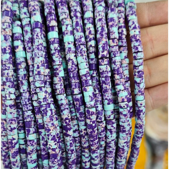 No_2401_Synthetic Purple Imperial Jasper Disc (heishi) Spacer Beads_6*3mm_(Sold Per Strand)
