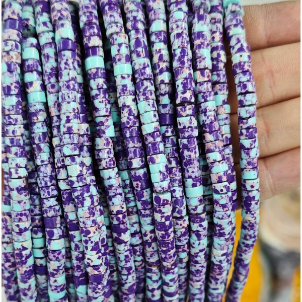 No_2401_Synthetic Purple Imperial Jasper Disc (heishi) Spacer Beads_6*3mm_(Sold Per Strand)
