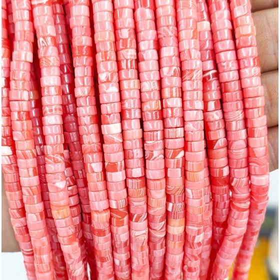 No_2405_Synthetic Rhodochrosite Disc (heishi) Spacer Beads_6*3mm_(Sold Per Strand)