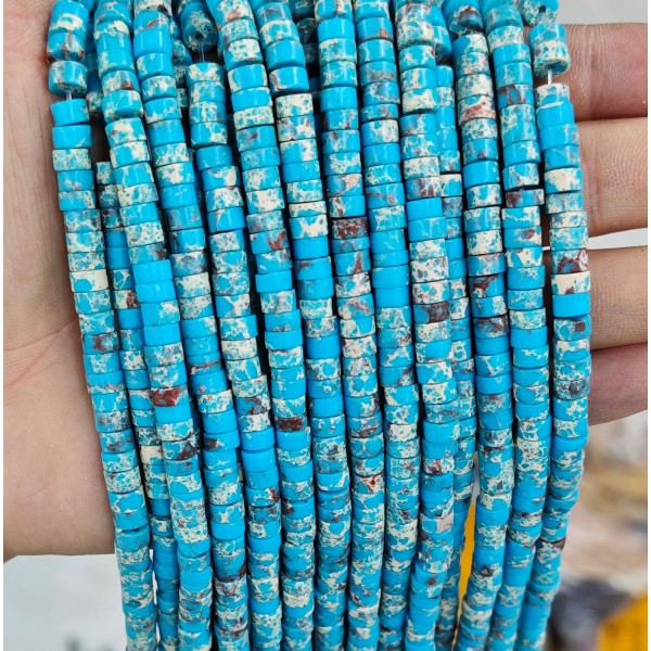 No_2407_Synthetic Blue Imperial Jasper Disc (heishi) Spacer Beads_6*3mm_(Sold Per Strand)
