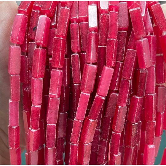 No_2422_Enhanced Red Chalcedony Rectangle Beads_4*13mm_(Sold Per Strand)