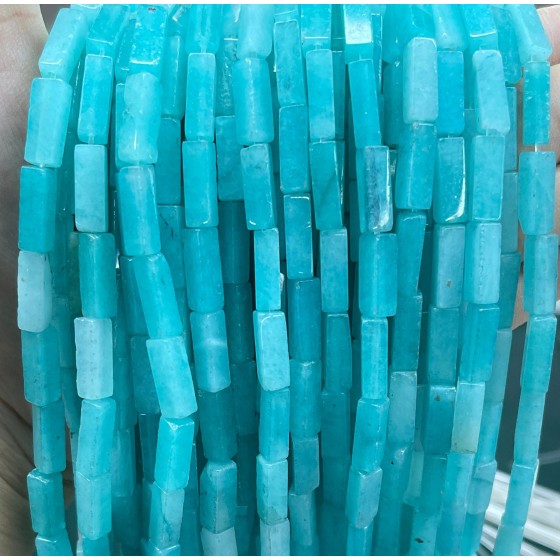 No_2423_Imitated Amazonite Chalcedony Rectangle Beads_4*13mm_(Sold Per Strand)