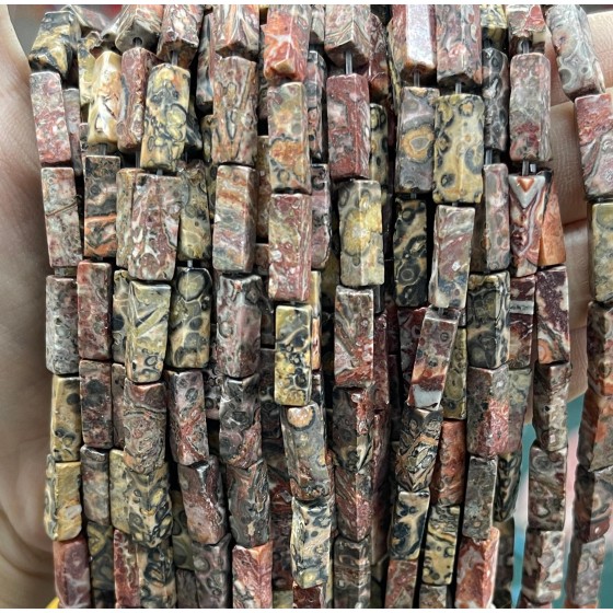 No_2426_Natural Leopard Skin Jasper Rectangle Beads_4*13mm_(Sold Per Strand)