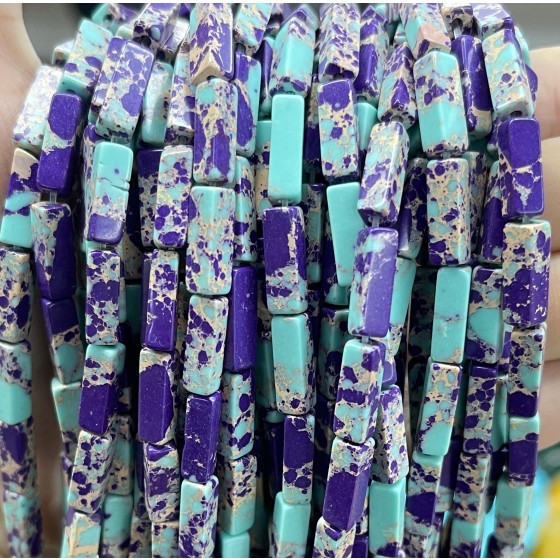 No_2429_Synthetic Purple Imperial Jasper Rectangle Beads_4*13mm_(Sold Per Strand)
