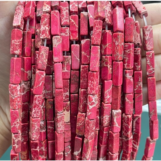 No_2432_Enhanced Red Imperial Jasper Rectangle_4*13mm_(Sold Per Strand)