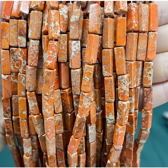 No_2433_Enhanced Orange Yellow Imperial Jasper Rectangle_4*13mm_(Sold Per Strand)