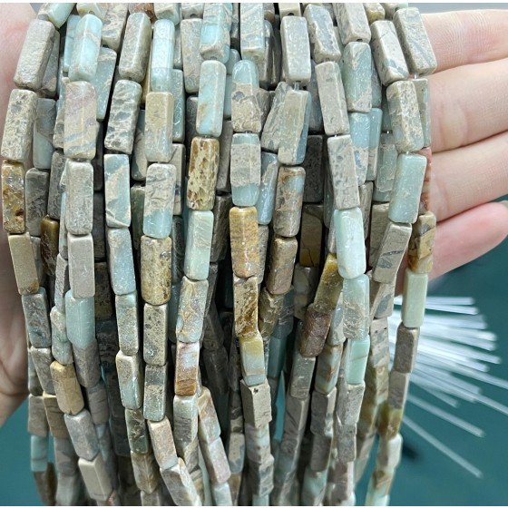 No_2436_Enhanced Light Blue Imperial Jasper Rectangle_4*13mm_(Sold Per Strand)
