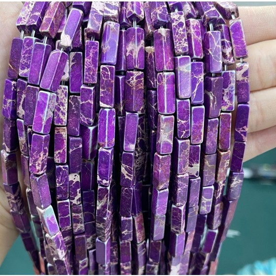 No_2442_Enhanced Deep Purple Imperial Jasper Rectangle_4*13mm_(Sold Per Strand)