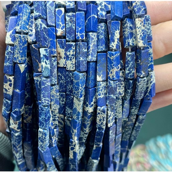 No_2443_Enhanced Navy Blue Imperial Jasper Rectangle_4*13mm_(Sold Per Strand)