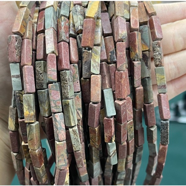 No_2450_Natural Red Turquoise Rectangle_4*13mm_(Sold Per Strand)