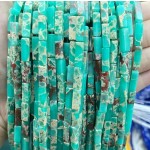 No_2461_Synthetic Green Serpentine Stone Rectangle_4*13mm_(Sold Per Strand)