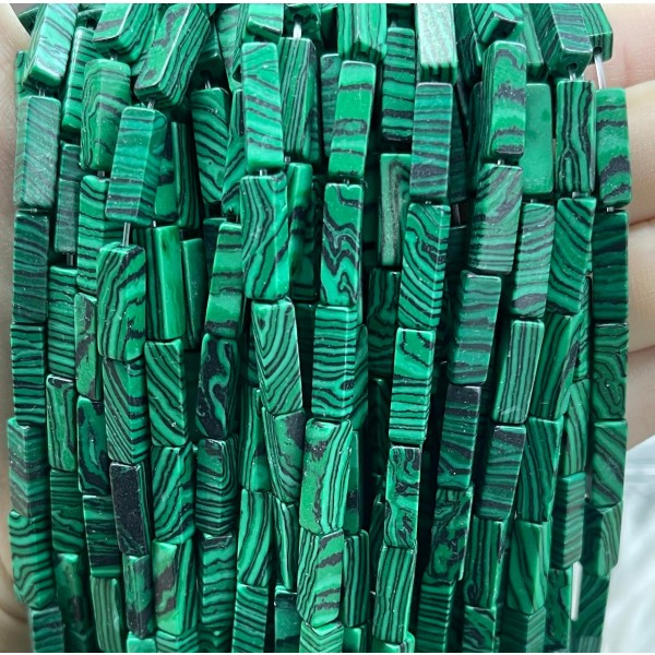 No_2464_Synthetic Malachite Rectangle_4*13mm_(Sold Per Strand)