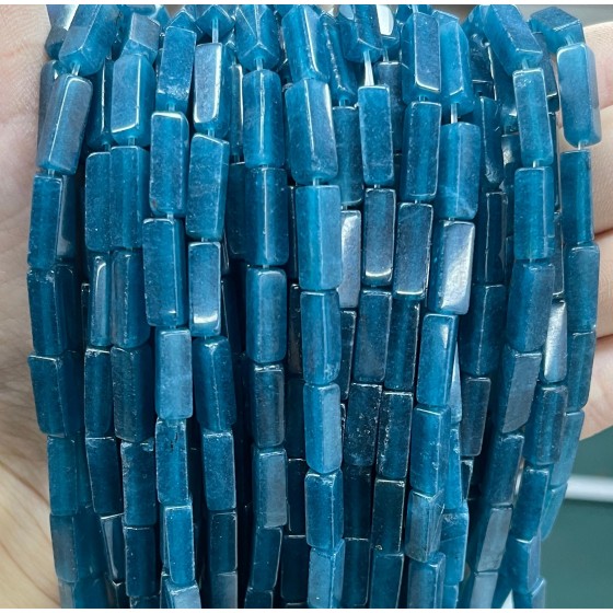 No_2472_Enhanced Ink Blue Chalcedony Rectangle Beads_4*13mm_(Sold Per Strand)