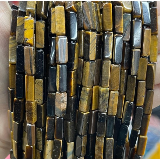 No_2474_Natural Yellow Tiger Eye Stone Rectangle Beads_4*13mm_(Sold Per Strand)