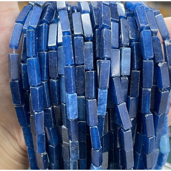 No_2476_Enhanced Navy Blue Chalcedony Rectangle Beads_4*13mm_(Sold Per Strand)