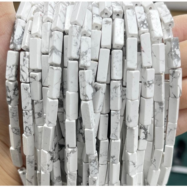 No_2478_Natural White Turquoise Rectangle Beads_4*13mm_(Sold Per Strand)