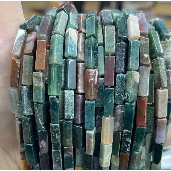 No_2479_Natural Indian Agate Rectangle Beads_4*13mm_(Sold Per Strand)