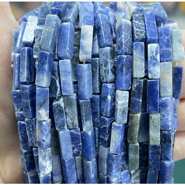No_2488_Natural Sodalite Rectangle_4*13mm_(Sold Per Strand)