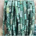 No_2495_Natural Qinghai Green Rectangle Beads_4*13mm_(Sold Per Strand)