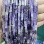 No_2496_Natural Amethyst Rectangle Beads_4*13mm_(Sold Per Strand)