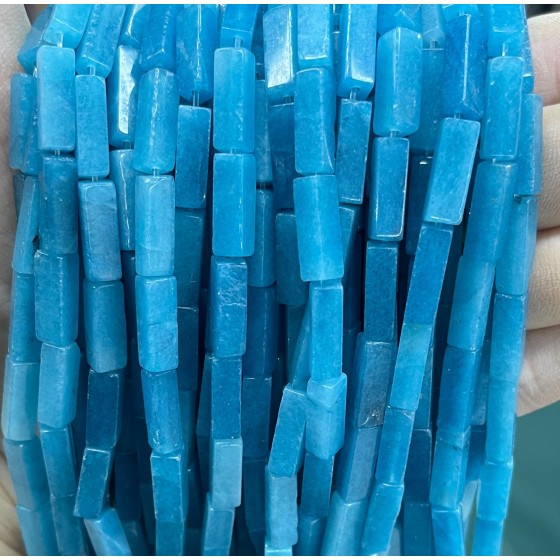 No_2510_Enhanced Blue Chalcedony Rectangle_4*13mm_(Sold Per Strand)