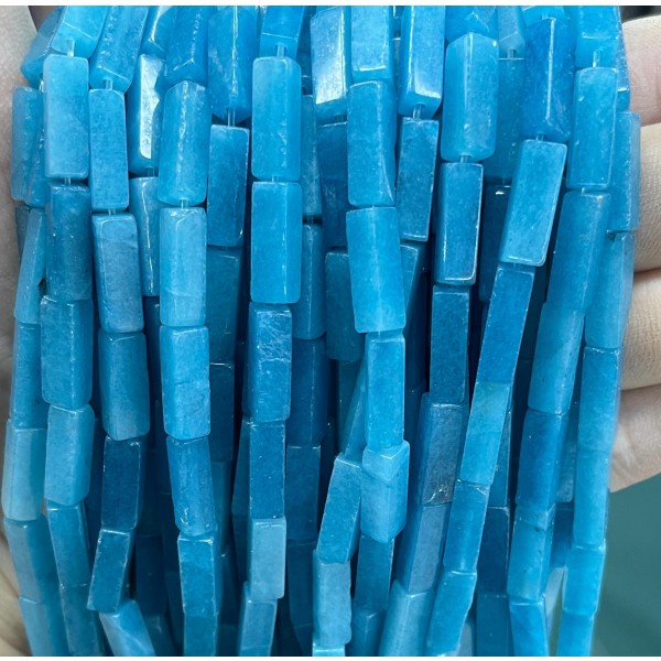 No_2510_Enhanced Blue Chalcedony Rectangle_4*13mm_(Sold Per Strand)