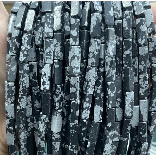 No_2512_Natural Snowflake Stone Rectangle_4*13mm_(Sold Per Strand)